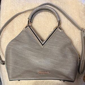 Furla Genuine Leather Candy Bag Silver Women's Bag